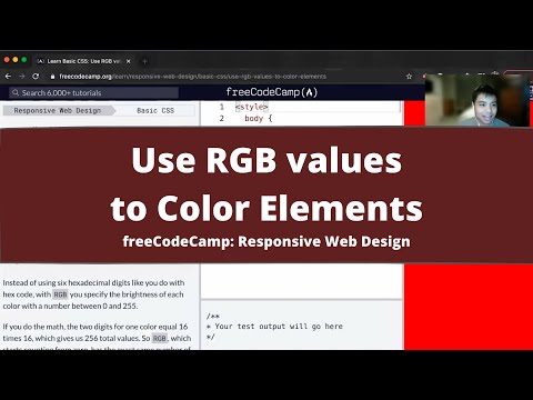 Use RGB values to Color Elements (Basic CSS) freeCodeCamp tutorial