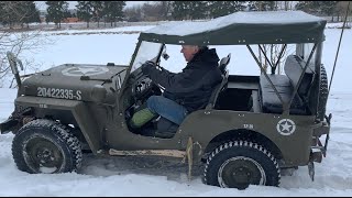 Willys. Ford GPW. В снежной ловушке_Trapped in the snow. Jan 2023