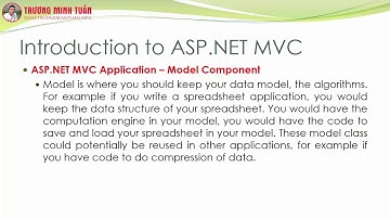 ASP.NET MVC (Lesson03) - Làm Việc Với Thành Phần Model | TRUONG MINH TUAN OFFICIAL