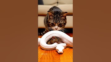 Cat Stunned by Snake Protecting a Mouse | Unbelievable Animal Alliance!
