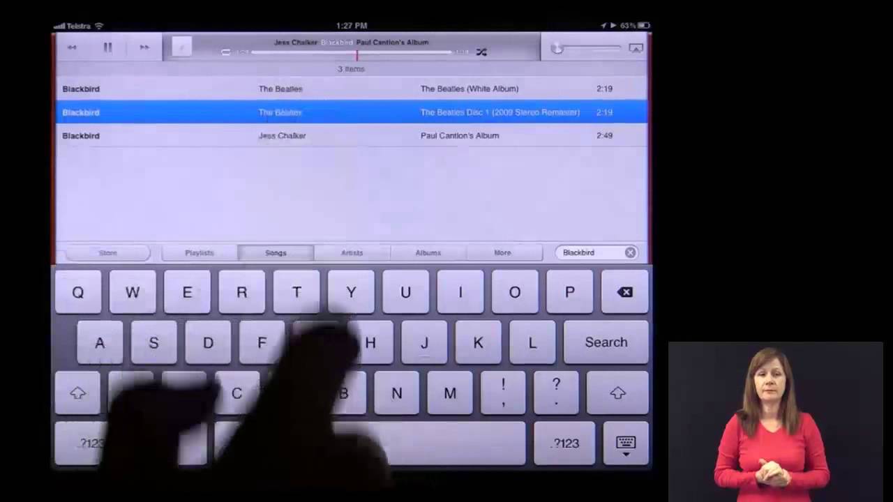 iPad listening to music Auslan Translation