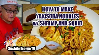 HOW TO MAKE YAKISOBA NOODLES WITH SHRIMP AND SQUID  sushi recipe by SUSHIBYJEORGE TV     EP.40 screenshot 5