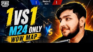 M24 Only 1v1 Battle 😎 | Insane Headshots on WOW Map | PUBG Mobile