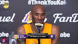 20160413 講不出再見！KOBE BRYANT紫金生涯告別戰賽後採訪實錄。(中文字幕)