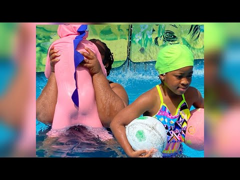 MOM VLOG: Pool time with Baby shark costume /Hair day for us