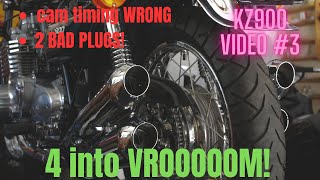 KZ900 Video #3 (final): wrong cam timing, 2 bad plugs, how&#39;s it run now?