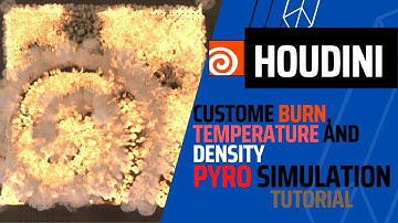 Houdini Tutorial for creating Custom animated Burn, Temperature and density Pyro Solver simulation