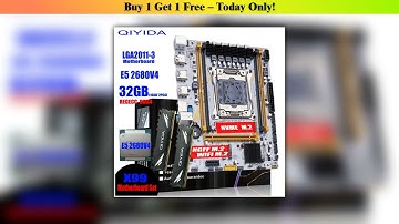 Top QIYIDA X99 Motherboard LGA 2011-3 Set Kit Xeon E5 2680 V4 CPU Processor 32G=2*16G DDR4 REG ECC•