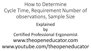 How to Determine Cycle Time, Required Number Observations, Sample Size Explained with Examples