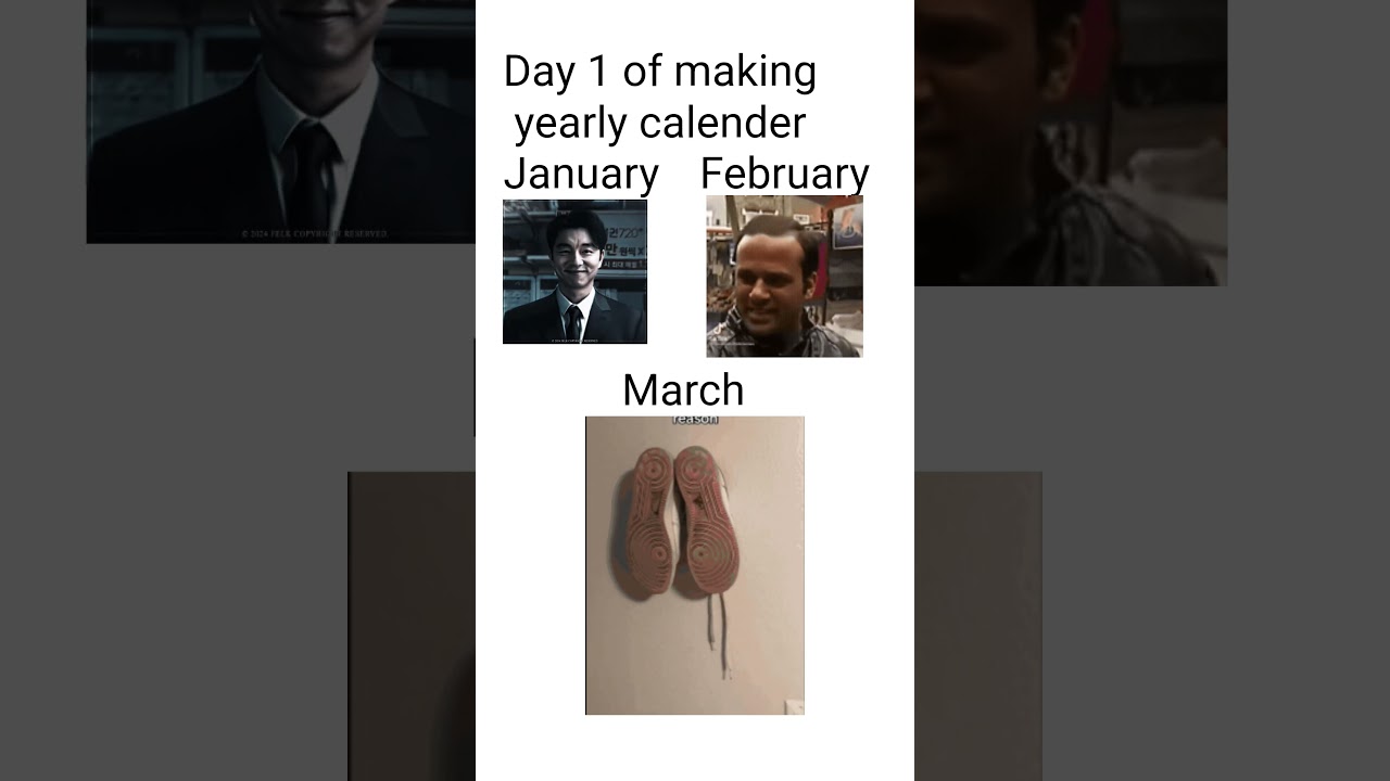 day 1 of making yearly calender 