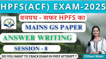 HPFS ACF Exam Mains Answer writing | Session - 8 | Vanpath - Series | #hppsc #hpexams