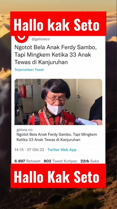 Kak Seto Kemana, 33 anak tewas di stadion Kanjuruan malang tidak ada ucapan bela sungkawa  #shorts