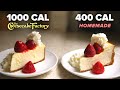 400calorie vs 1000calorie cheesecake slice  tasty