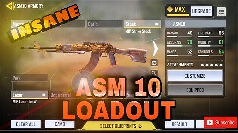Fast ADS + NO RECOIL ASM10 Gunsmith Setup! BEST ASM10 Gunsmith Loadout? ASM10 Attachments COD Mobile