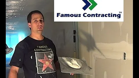 Coating a flat joint, beveled edge, (hawk and trowel)