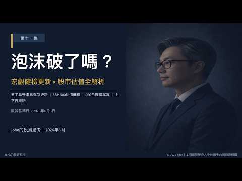美股大跌，泡沫破了嗎？｜利率健檢×PEG估值，一次看清風險在哪 / 2026年6月7日