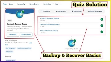 Backup & Recover Basics | Salesforce Trailhead | Quiz Solution