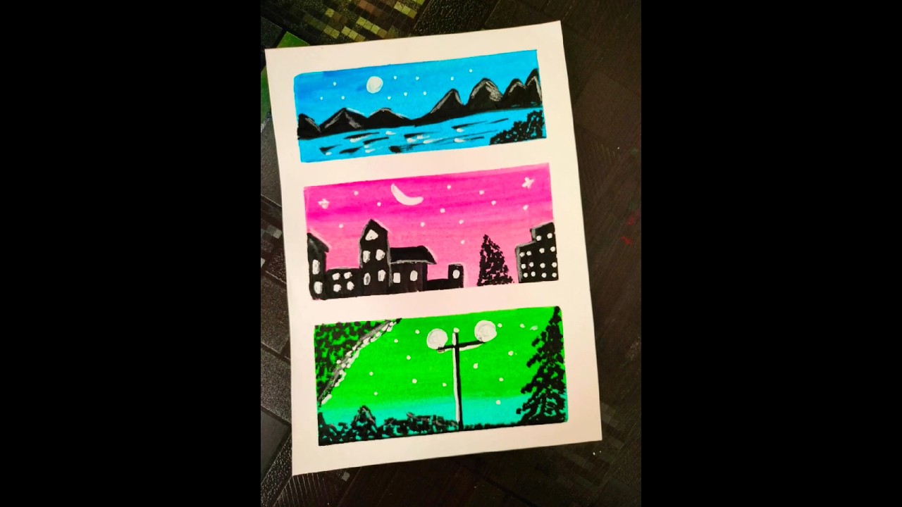 # 3 easy scenery paintings for beginners🎨 
