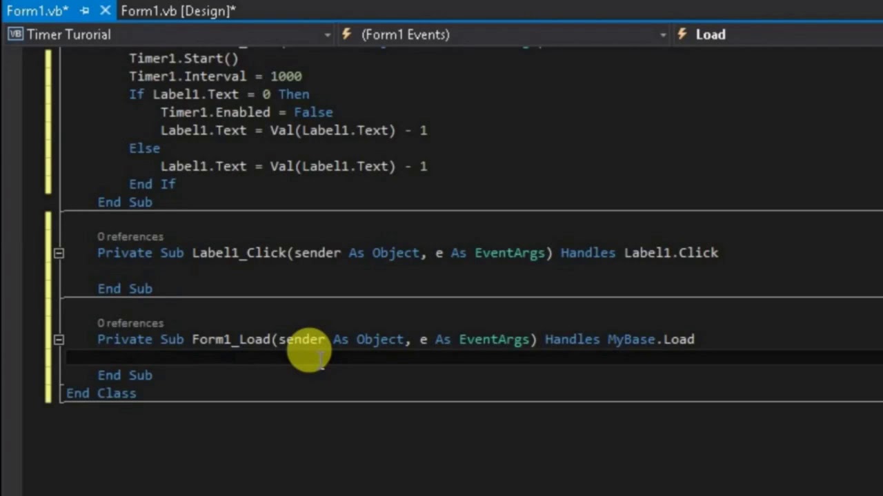#VBcode HOW TO MAKE COUNTDOWN USING VISUAL BASIC with codes in the ...
