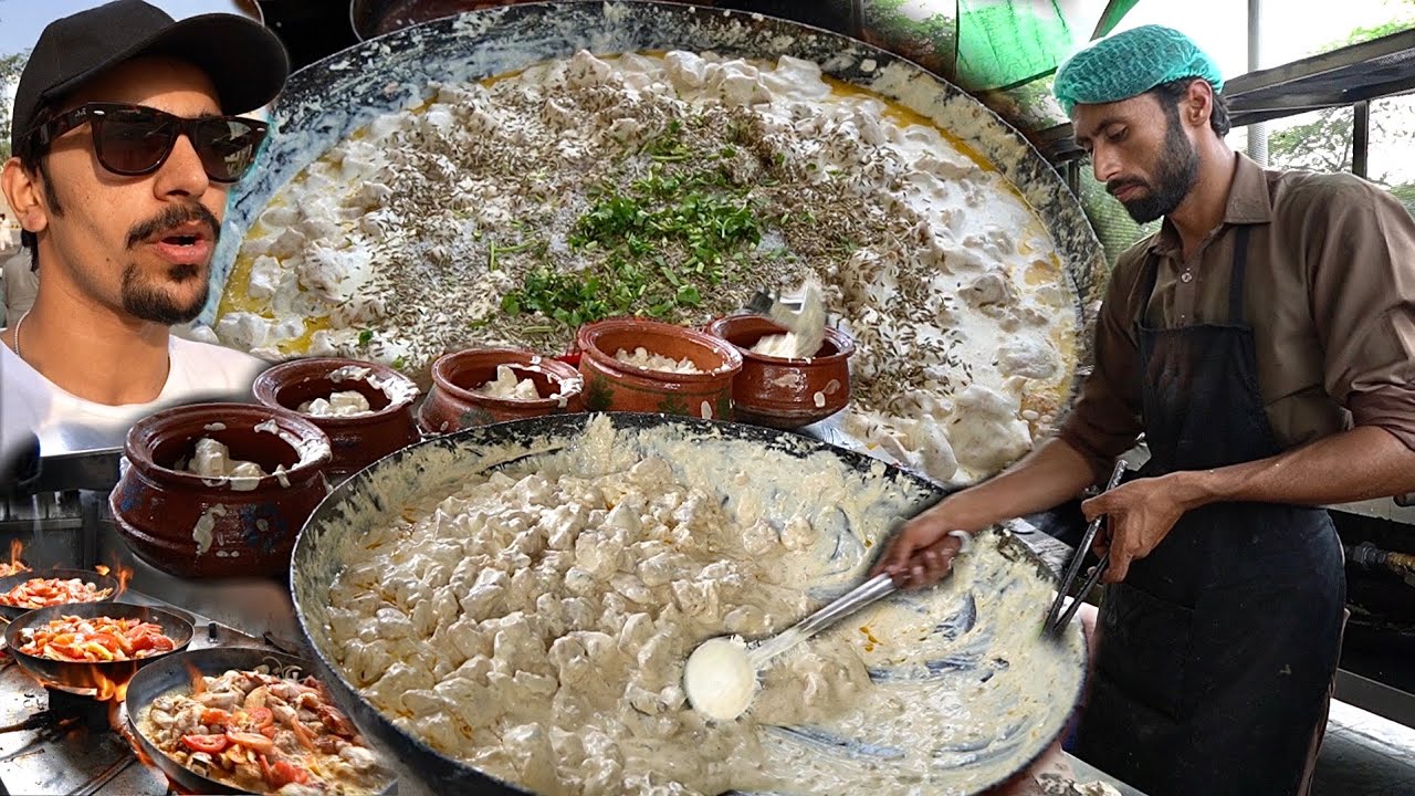 EXTREME PAKISTANI STREET FOOD IN SARGODHA - White Chicken Handi & Desi Ghee Daal