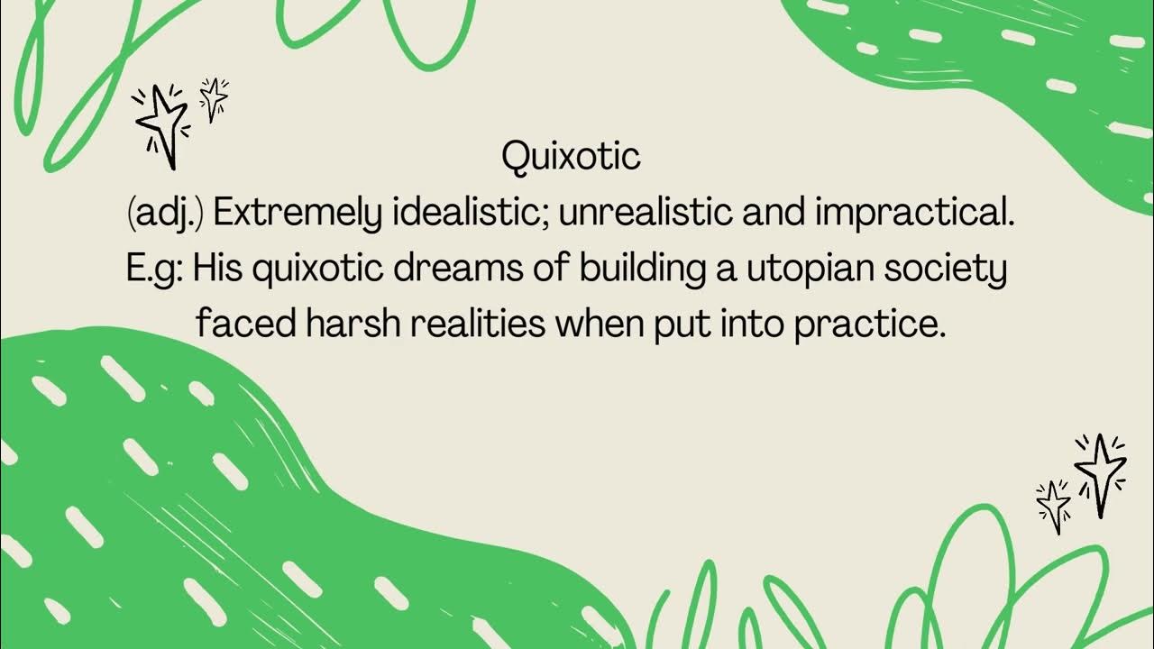 Quixotic Meaning and Sentence YouTube