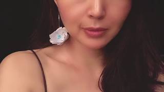 Blue angel flower crepe paper handmade earring tutorial