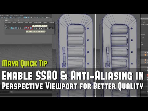 Maya Quick Tip 9: Improve Quality of Perspective View Wireframe on Shaded w/SSAO & Anti-Aliasing