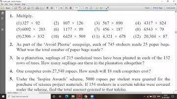 Multiplication and Division # problem set 14 # part 2 # std  5 # lecture video