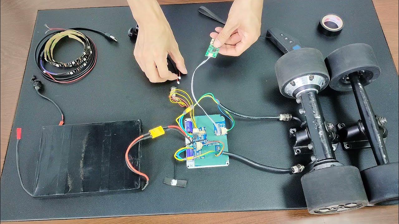 How to connect the components for electric skateboard DIY a 25 mph