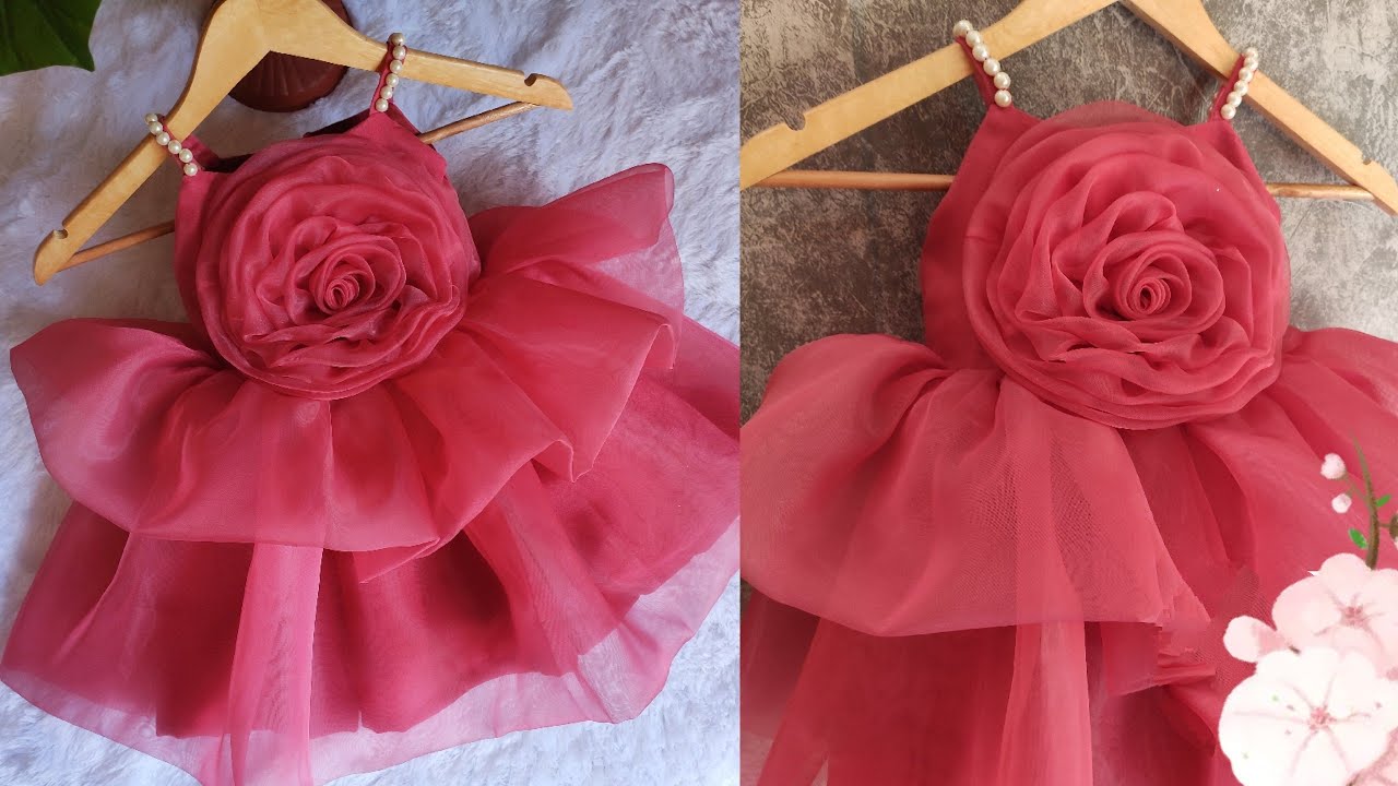 FULL SATIN BABY FROCK/SATIN BABY DRESS WITH BOW - YouTube