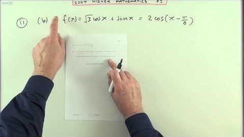 2007 SQA Higher Maths:  paper 1 no.11   Wave Function
