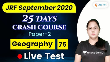 07:00 PM - UGC NET Paper 2 Crash Course | Geography by Taruna Bhardwaj | Live Test