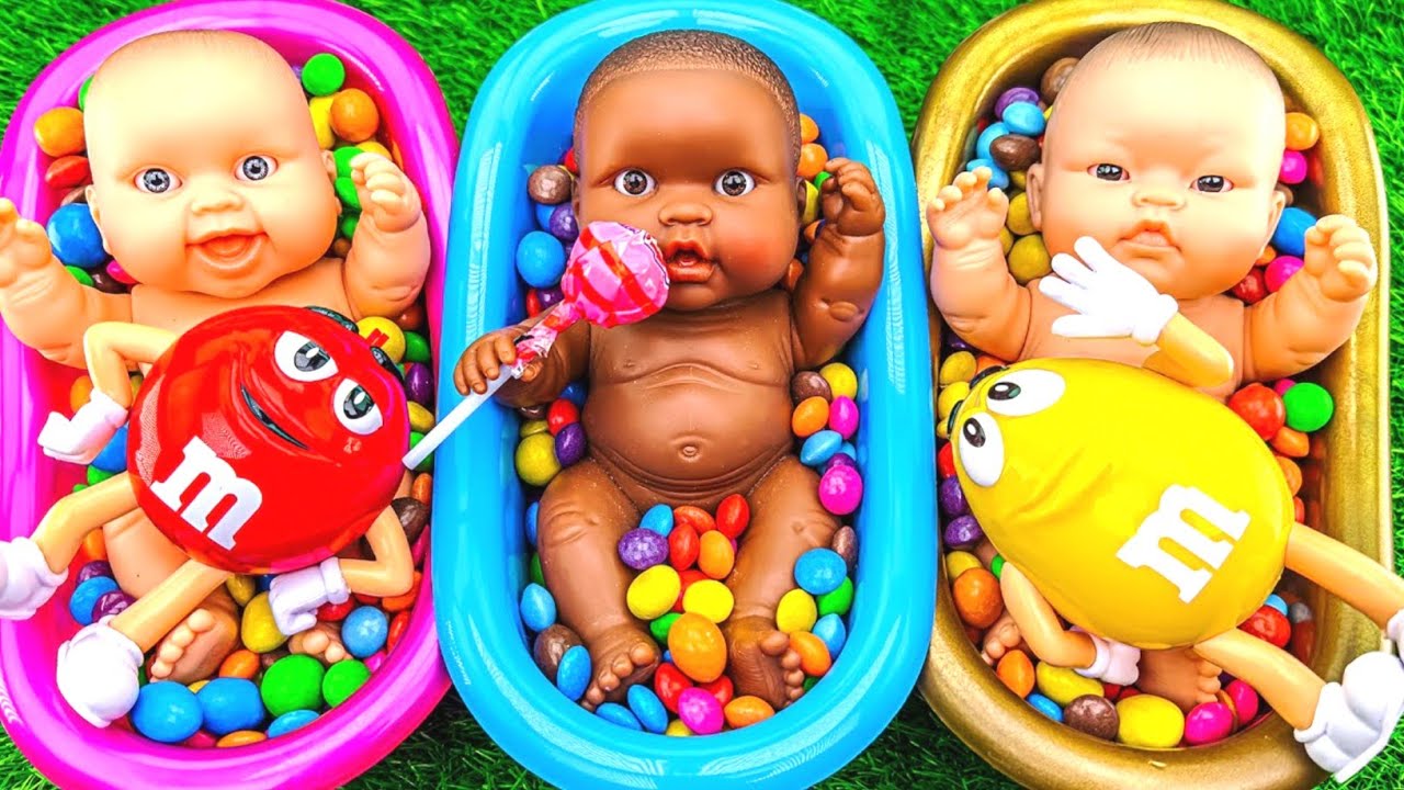 Rainbow Satisfying Video l ASMR Mixing Candy & Yummy Skittles in Three ...