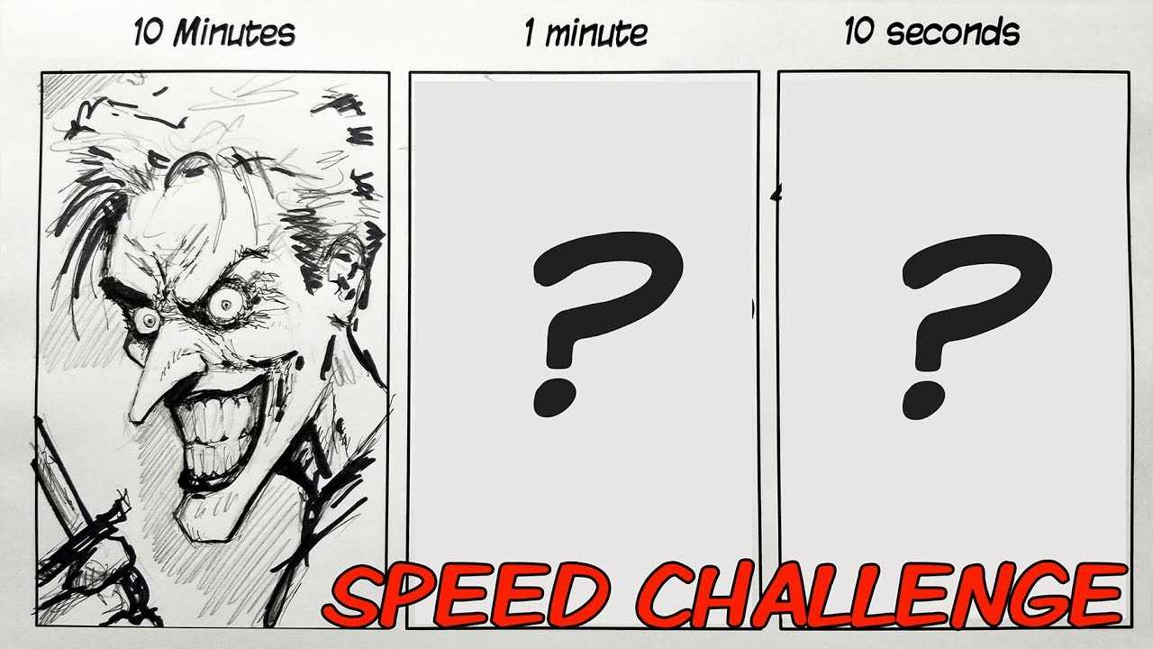 Speed Drawing Challenge For Pro Illustrators To Sketch In 10 Mins, 1 Min,  And 10 Secs