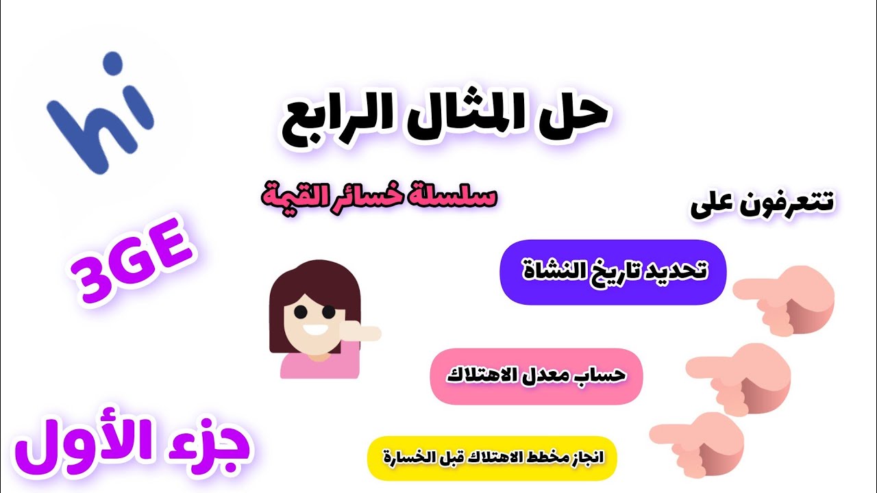 حل المثال الرابع #تتعرف على #تاريخ النشاة#معدل الاهتلاك #مخطط الاهتلاك قبل الجرد ♡