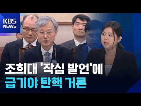 Cho Hee-dae’s ‘Determined Remarks’ at Parliamentary Audit… Ruling Party Goes Ahead with ‘Impeachm...