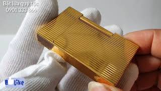 S.T Dupont Ligne 2 Gold Plated, melon stripe pattern, used no box
