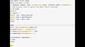 Batch programming, Tutorial 4, RPG game with savegame, By JustoSenka