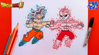 Goku Vs Jiren Drawing How To Draw Goku Ultra Instinct Vs Jiren Full Power Step By Step