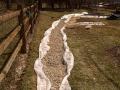 Drainage yard line, curtain drain, french drain, standing water in yard, and downspout drainage