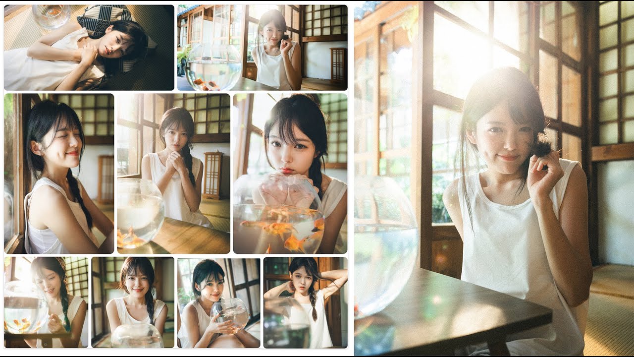 调色教程：金鱼人像写真，打造温暖治愈的日系风格