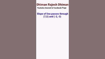Slope of line passing through two given points, Slow of line in coordinate geometry   #Shorts