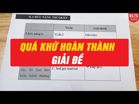 Video Thì quá khứ hoàn thành và bài tập có đáp án| IELTS... - youtube