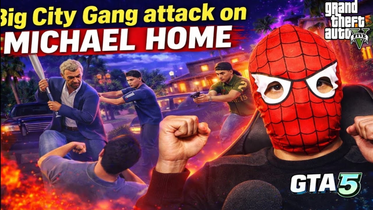 Big Gang Attack on Michael 's House  || A shocking Tale Survival || GTA 5 Gameplay #6