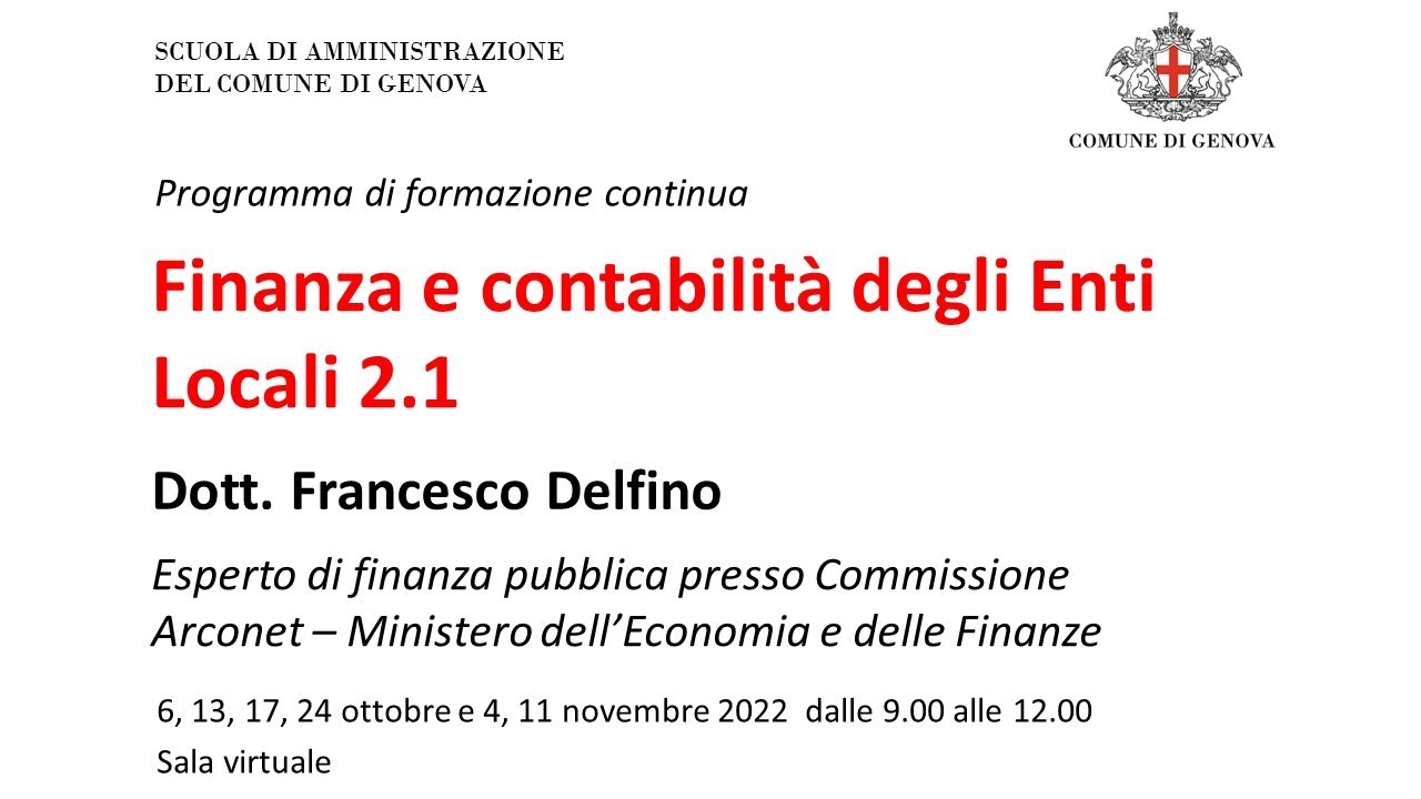 Finanza e contabilità degli Enti Locali (2022) 2.1 — Transcript