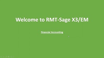 4.RMT-Sage X3/EM Basic Finance Understanding 1