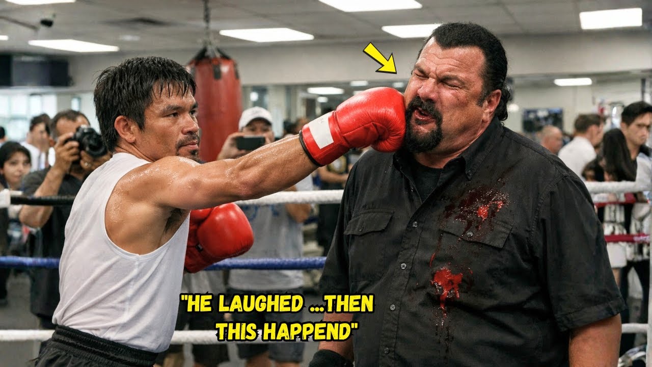 Steven Seagal Laughs at Manny Pacquiao’s Boxing Skills — The Crowd Can’t Believe the First Punch!