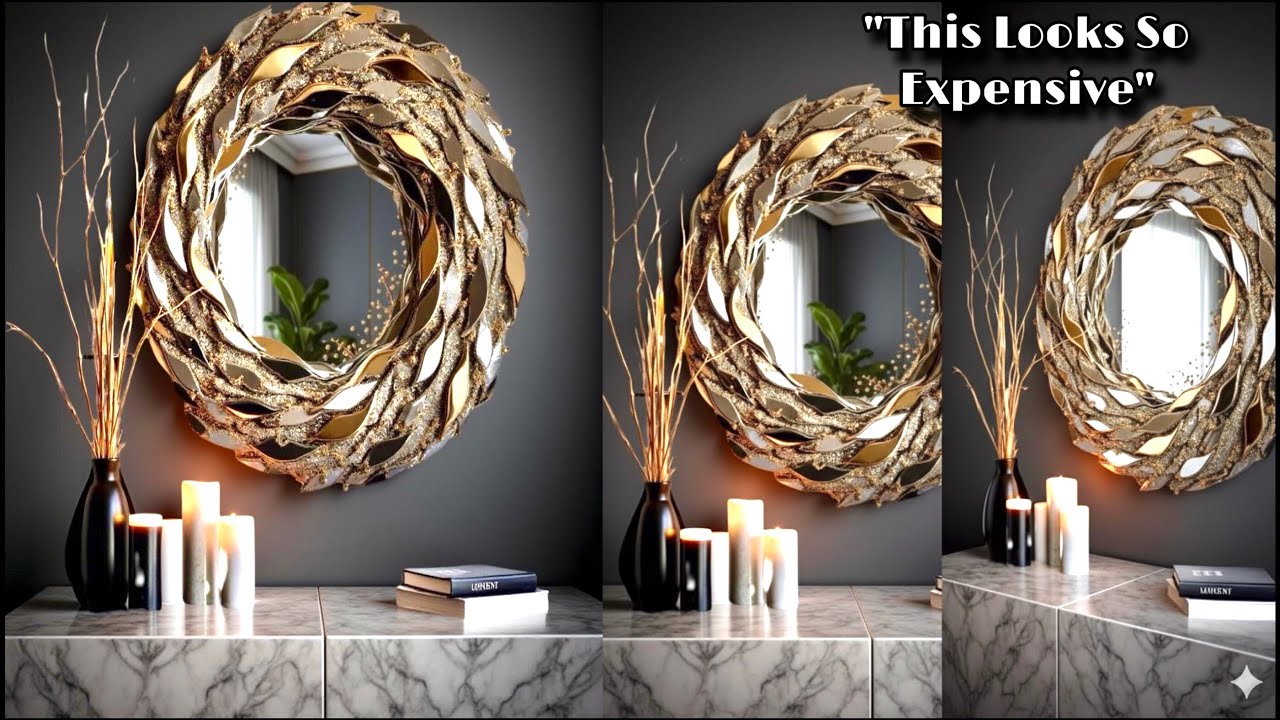 “DIY High-End Mirror Wall Art | Luxury Home Decor on a Budget!” Fashion Pixies
