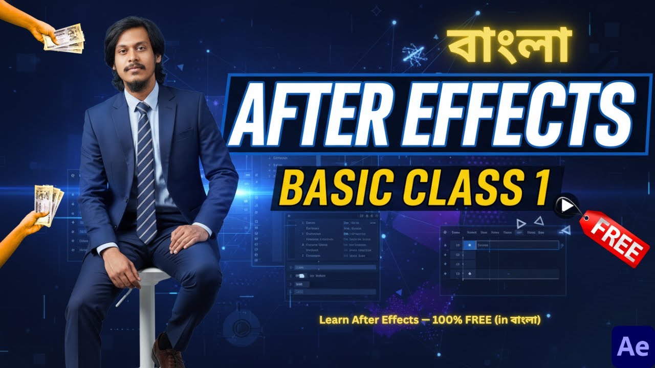 After Effects Masterclass (Class 1) – Tools পরিচিতি | Adobe AE Basics in Bengali