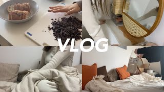 [VLOG]朝から簡単チョコラスク作り_模様替えも/チョコの摂取しすぎで〜幸♡